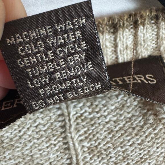 Mens VTG 90s EUC Liberty Sweaters Neutral Tan Geometric V Neck Pullover USA XL - Picture 5 of 5